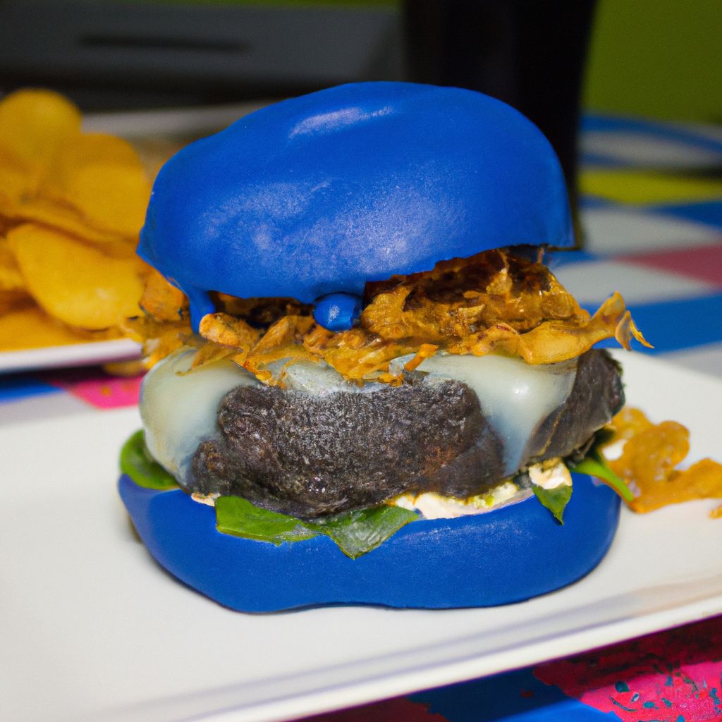 Hambúrguer recheado com queijo azul