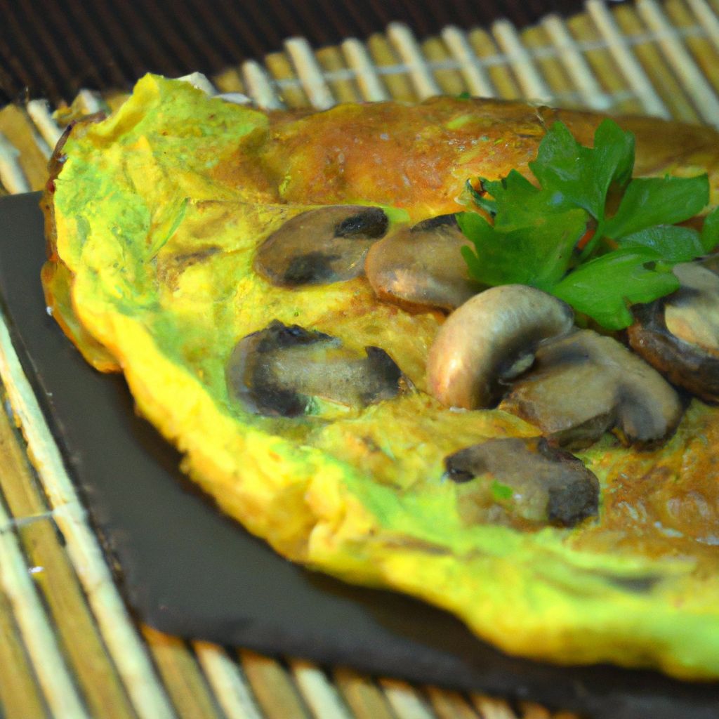 Omelete com cogumelos frescos