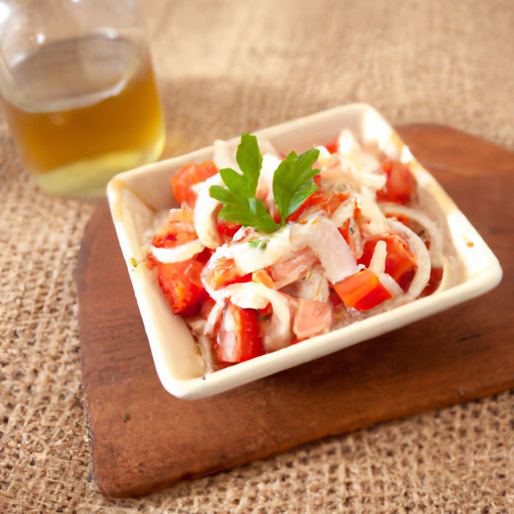 Receita de Salada de bacalhau com tomates