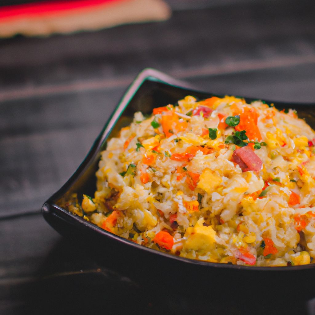 Receita de Yakimeshi – arroz colorido