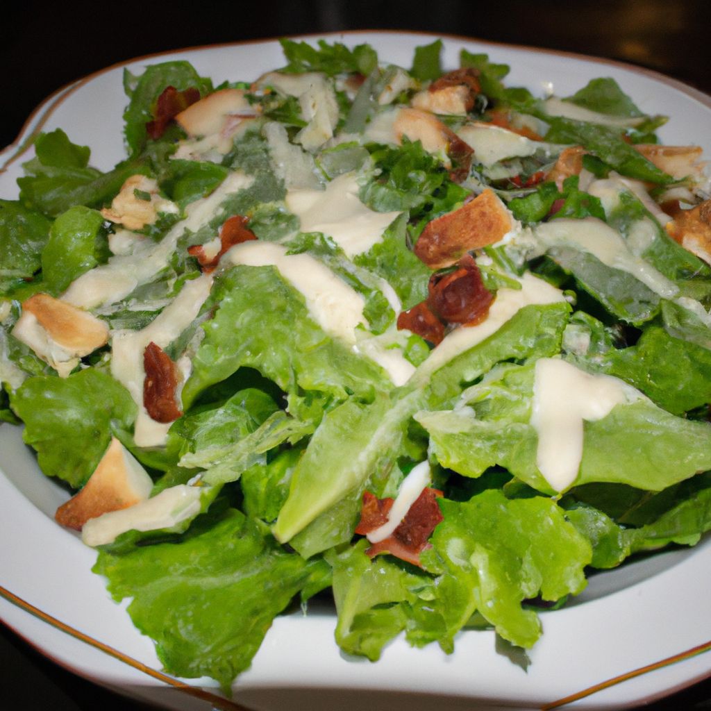 Salada Caesar caseira com frango