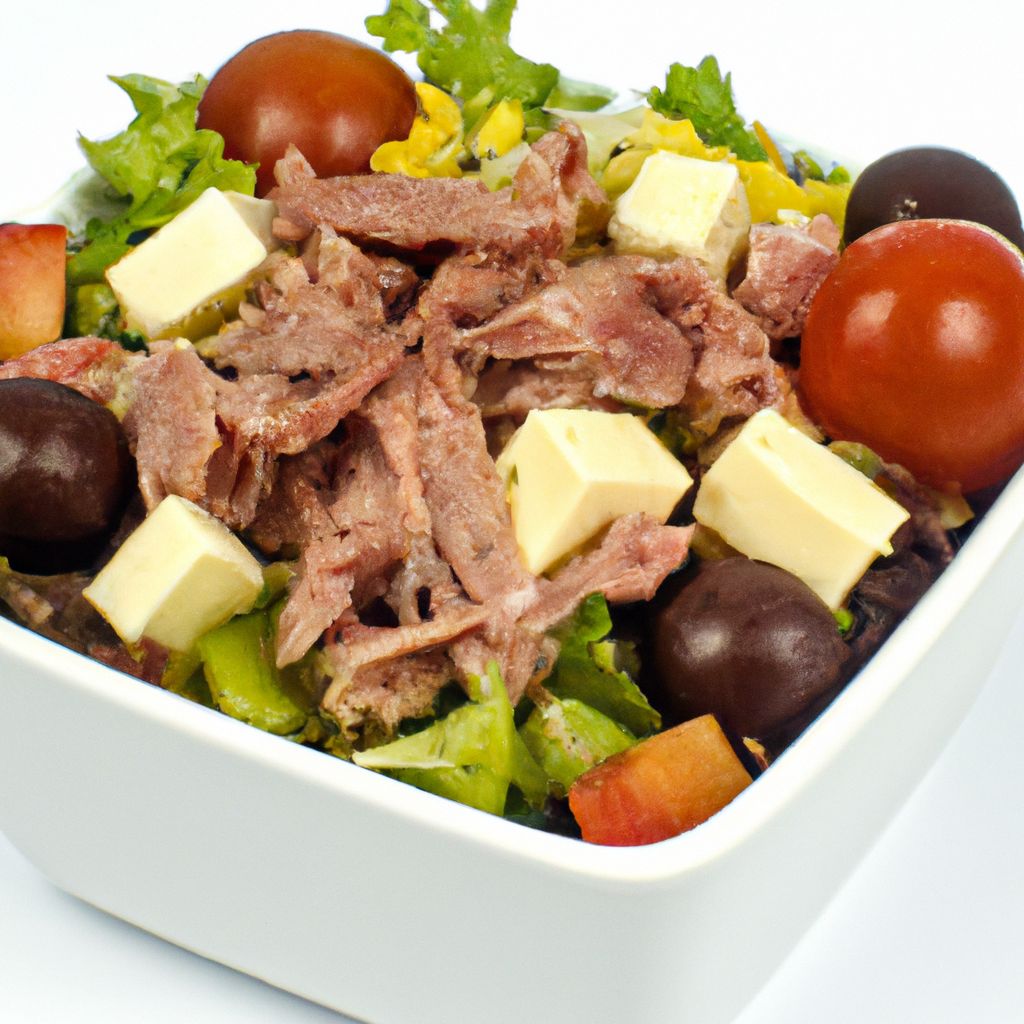 Salada com carne bovina patinho