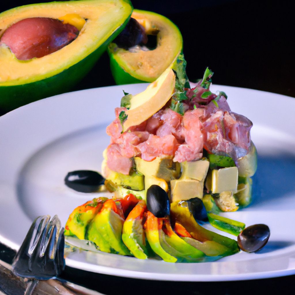 Salada de abacate e atum